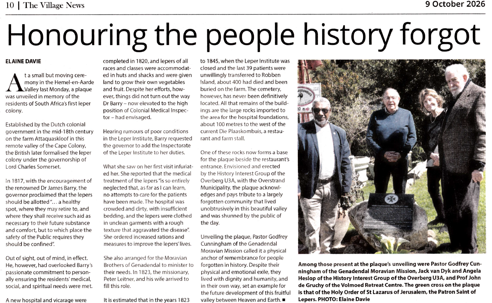 Honouring the people history forgot